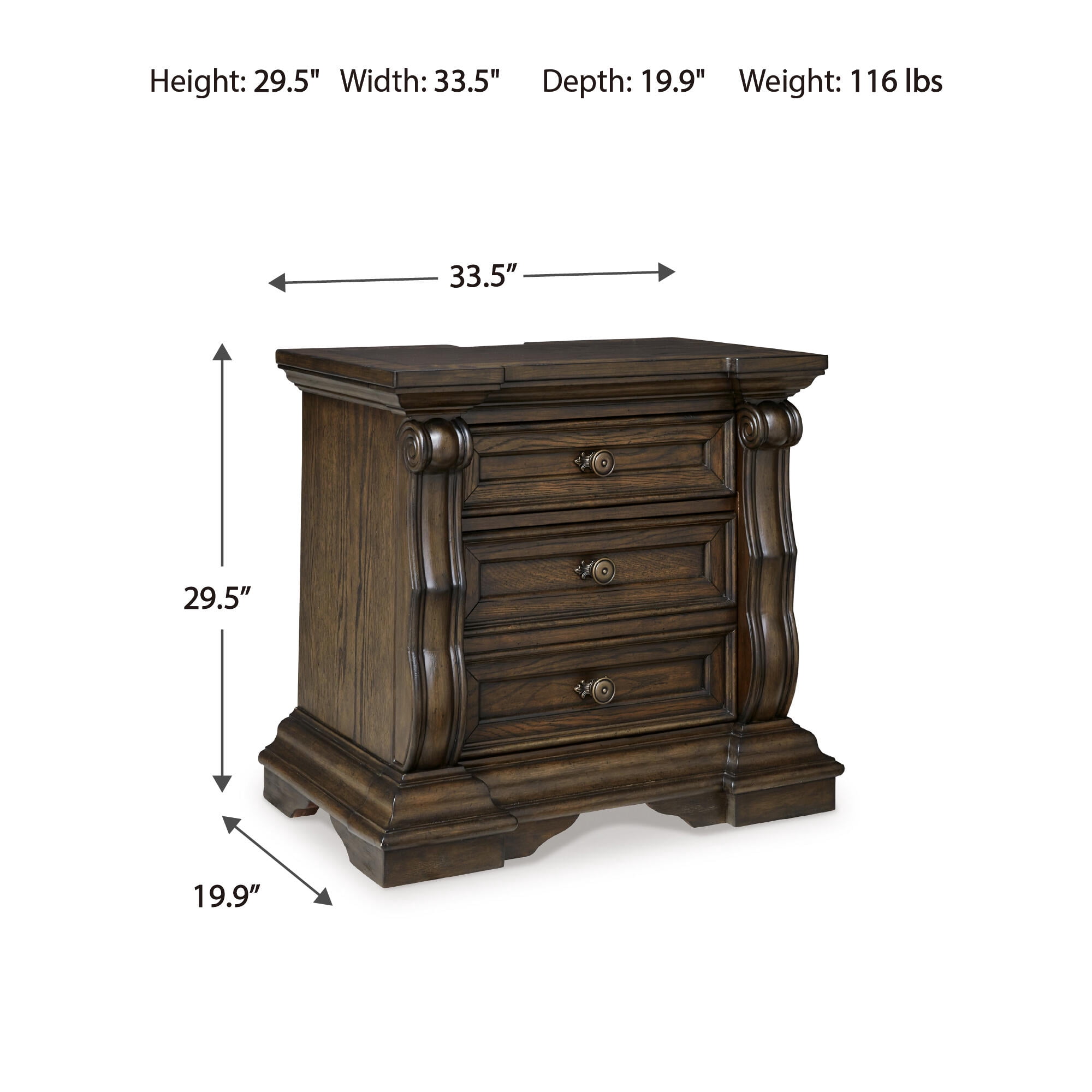 Signature Design by Ashley Maylee 2 Drawer Nightstand with USB Ports, Brown