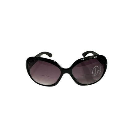 Foster Grant SunReaders Seraphina Magnifier Sunglasses with Tinted Lenses, Black Frame, Purple Lens bifocal +1.50