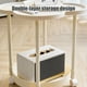 thumbnail image 5 of Mesita de Noche Blanca de Plástico con Estante de Almacenamiento | Mueble Auxiliar para Sofá | Mesa Móvil | 49X47,5 Cm | Almacenamiento de Doble Nivel | Ruedas | Organizador para Apartamentos Pequeño, 5 of 6