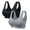 Black+Grey, variant on A AGROSTE 2 Pack Sports Bra for Women Seamless Wirefree Low Support Workout Bras Comfort Sleep Bra with Removable Pads