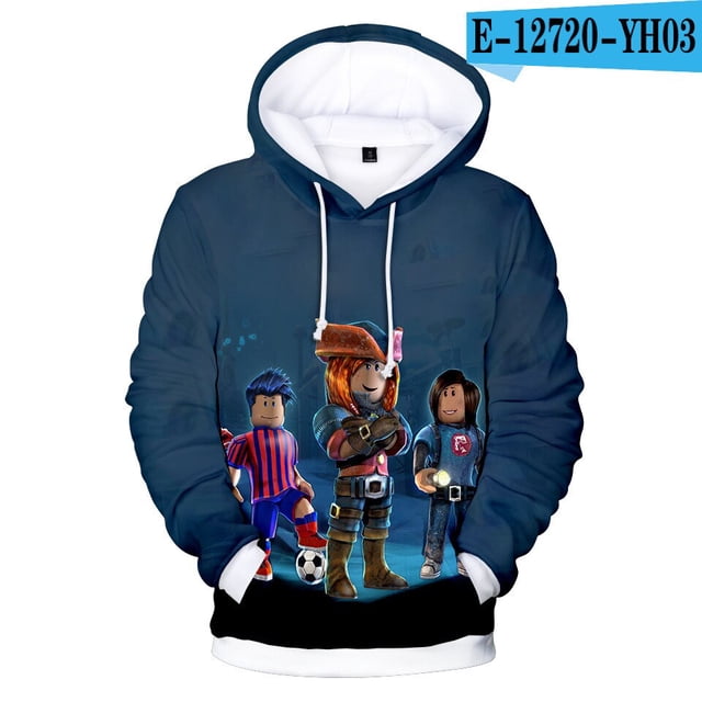Roblox-ropa de juego periférica para adultos y niños, suéter suelto con capucha, impresión Digital 3D, Color, moda para hombres y mujeres, nuevo