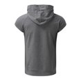 thumbnail image 5 of WTXUE Sweatshirts & Hoodies Short Sleeve, Hooded Shirts for Men Men Spring Summer Vest Shirt Sports Top Raglan Sleeve Hoodie LooseCotton Solid | Athleisure for Men Dark Gray M, 5 of 8