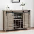 thumbnail image 1 of AKDSteel 47" Farmhouse Coffee Bar Cabinet – Wine Bar Sideboard with 16 Glass Rack, Storage Shelves & Sliding Barn Door, Buffet Cabinet for Kitchen & Dining Room, 1 of 7