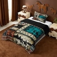 thumbnail image 2 of Erosebridal Adults Western Cowboys Twin Comforter Sets,Country Theme Bohemian Exotic Style Bedding Set For Men Boys,Reversible Black,2pcs, 2 of 7