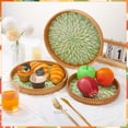 thumbnail image 5 of Topekada 3-Pack Decorative Rattan Trays for Coffee Table with Mother of Pearl Inlay, Handwoven Natural Wicker Serving Trays in 3 Sizes for Home Decor, Housewarming Gifts and Beverage Service, 5 of 7