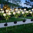 thumbnail image 6 of Solar Peony Flower Light, Solar Powered Garden Light with Silk Flowers, Waterproof Outdoor Decoration Light, Automatic Solar Light for Patio Garden （White）, 6 of 7