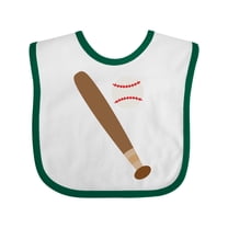Inktastic Baseball Bat and Ball Boys or Girls Baby Bib