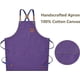 thumbnail image 3 of Zhuge Delantales de chef para hombres y mujeres con bolsillos grandes, delantal de trabajo resistente, ajustable, con espalda cruzada de lona de algodón, talla M a XXL (morado), 3 of 4