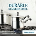 thumbnail image 2 of Farberware Classic Series 2 Quart Stainless Steel Double Boiler and Saucepan with Lid, Induction Compatible, Metal Utensil and Dishwasher Safe, Stainless Steel, 2 of 8