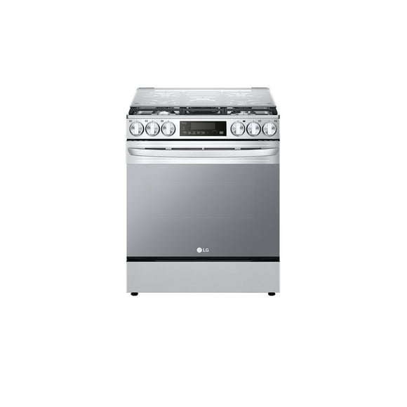 Estufa a Gas LG 30" Horno 5.8 Pies Air Fryer 5 Quemadores Triple Flama UltraHeat Pantalla con Control Táctil ThinQ™ Wi-Fi