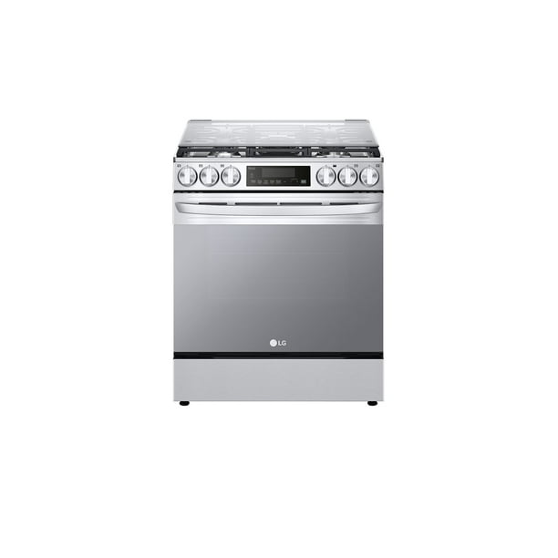 Estufa a Gas LG 30" Horno 5.8 Pies Air Fryer 5 Quemadores Triple Flama UltraHeat Pantalla con Control Táctil ThinQ™ Wi-Fi