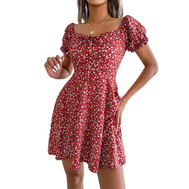 Vestidos casuales de primavera y verano de moda para mujeres elegantes para fiestas de vacaciones FLhrweasw Para estrenar