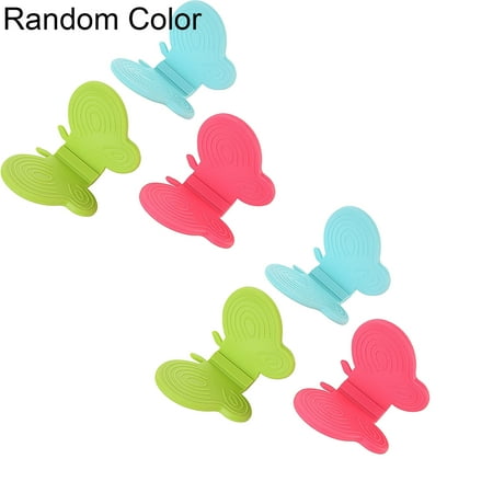 

2 Pcs Butterfly Shaped Silicone Anti-scald Kitchen Tool Insulation Plate Clamps Clips