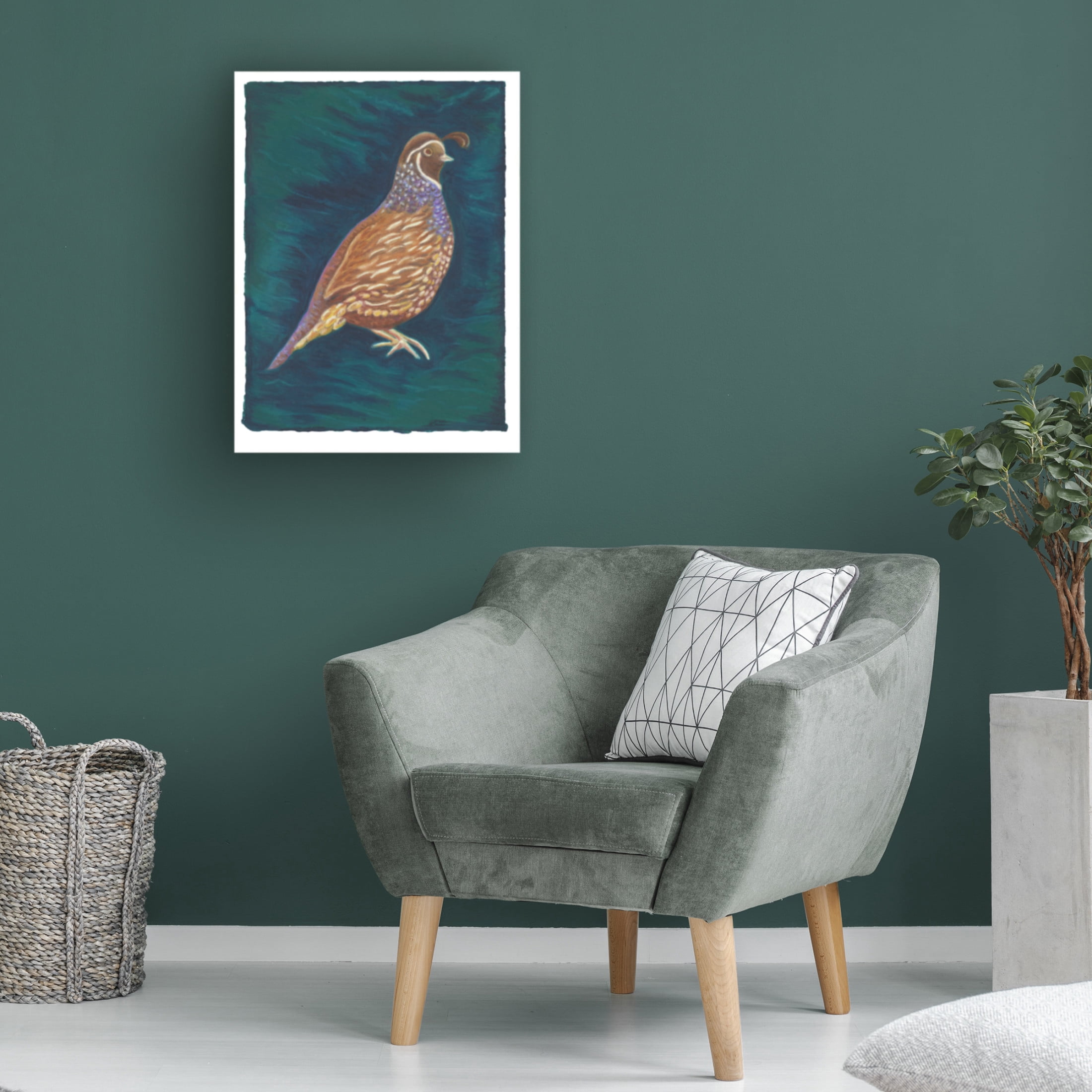 Canvas Wall Art - Andrea Strongwater 'Game Birds Partridge Boy' Wall Art for Living Room, Bedroom, or Office Décor by Trademark Fine Art - 24 x 32 Inches