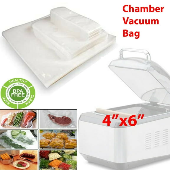 100 Snack Size BPA Free Chamber Vacuum Sealer Machine Pouch Bag 4"x6"