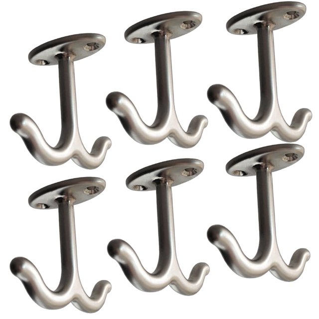 Rforply Gancho De Techo De Doble Punta De Aleación De Zinc Gancho para Ropa/Toalla para Armario, Baño, Cocina, Gabinete, Garaje (Paquete De 6)