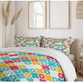 thumbnail image 6 of Ambesonne Boho Duvet Cover Sets, Theme Colorful Petal, 2-Queen, Red Turquoise Yellow, 6 of 7