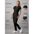 thumbnail image 3 of Adar Addition Go-Higher Scrub Set For Women - Notched V-Neck Scrub Top & Skinny Cargo Scrub Pants - A9600 - Black - S, 3 of 7