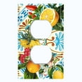 thumbnail image 2 of Metal Light Switch Plate Cover Elegant Floral Fruit Leaves Tile Pattern TIL019, 2 of 13