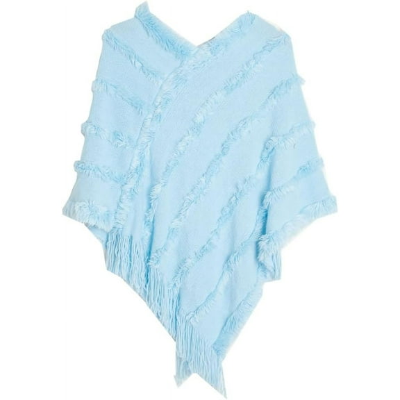 ZhangBaoLin Women Shawl Wrap Cardigan Poncho Cape V-neck Travel Sweater Coat Warm Tassels Knits