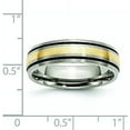 thumbnail image 6 of Chisel Titanium Antiqued and Brushed with 14k Gold Inlay 6.2mm Grooved Band - Ring Size 12.5, 6 of 8