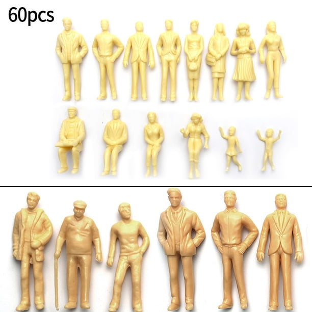 Figures De Train Modèle À L'échelle Ho 60 Personnes En Plastique Non Peintes, Po Figures De Train Modèle À L'échelle Ho 60 Personnes En Plastique Non Peintes, Po