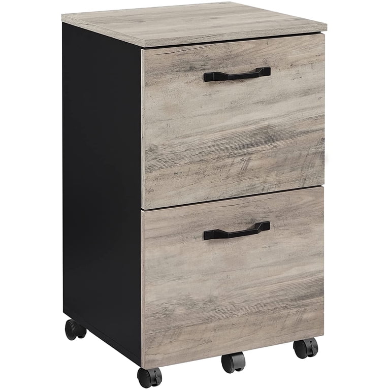 VASAGLE Industrial 2-Drawer Mobile File Cabinet, Greige photo 1
