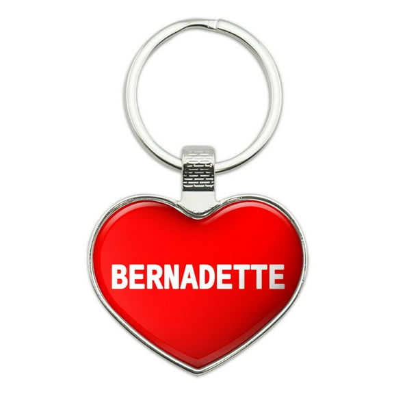 Bernadette I Love Name Heart Metal Key Chain