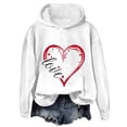 thumbnail image 2 of Baqcunre Womens Tops Love Women's Letter Print Long Sleeve Hooded Sweatshirt(White S-3XL),Womens Sweatshirt Womens Hoodies Graphic Hoodies Valentine'S Day Shirts For Women, 2 of 4