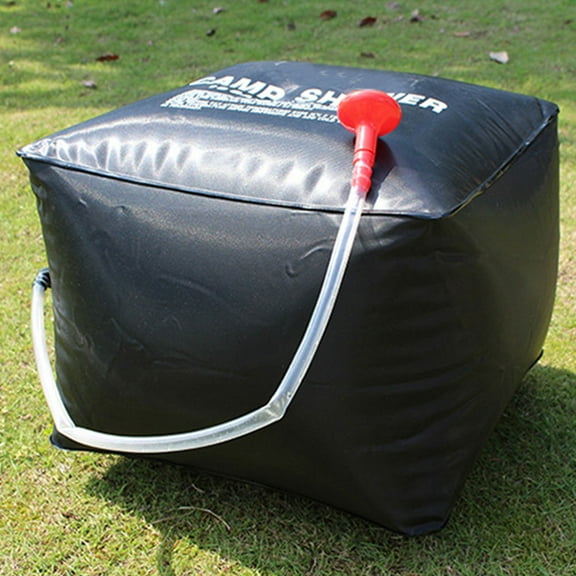 OULII Portable Camping Water Bag 1 Set Solar Heated PVC Pouch for Outdoor Bathing Use