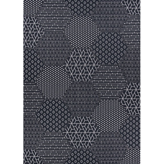 2' x 3.5' Black and White Contemporary Rectangular Outdoor Area Throw Rug