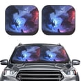 thumbnail image 2 of JUNZAN Red And Blue Fire Dragon Pattern Car Windshield Sun Shade | Reflective Sunshade | Foldable 2-Piece Sun Shield Protect Your Car | Fits Sedans, SUVs, Hatchbacks-Medium, 2 of 6