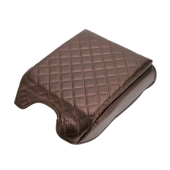 Unique Bargains Armrest Cover for Ford F-150 Microfiber Leather With Carbon Fiber Brown