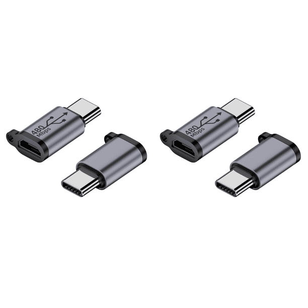 Adaptador Micro USB A Tipo C 2 Uds. 480Mbps 18W para Teléfono/tableta/PC