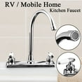 thumbnail image 3 of RV Kitchen Faucet for Camper & Home 8" Main Body 360° Swivel High Arch Dual Handle for Motorhomes RV Travel Trailers Plastic (fit 8-inch 2-hole or 3-hole sink), Chrome, 3 of 12