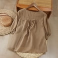 thumbnail image 4 of Kelon Dresses for Women Short Sleeve Shirts V Neck Boho Tops Business Casual Fashion Outfit Going Out Outfits Y2k Clothes, XL, 4 of 8