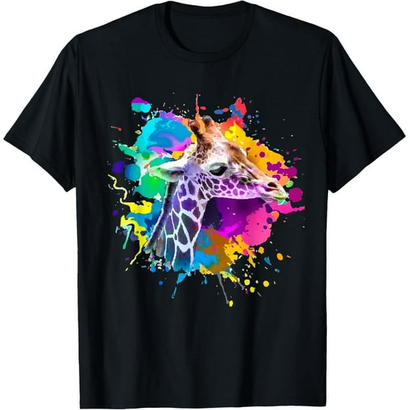 Colorful Giraffe T-Shirt – Cute Animal Lover Graphic Tee with Cool Design