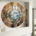 thumbnail image 4 of THE GEARS CLOCK Wall Clock with Real Moving Gears EN-LI_ 24 in Round Vintage-Brown, 4 of 10