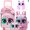 Pink Cat, variant on Kids Luggage Sets Carry on Suitcases with Wheels for boys 4 Piece Pink Toddler Travel Suitcase Set with Backpack Neck Pillow Portable Small Bag for Ages 6-12