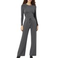 thumbnail image 4 of 2 Piece Sets for Women Casual Long Sleeve Tops Wide Leg Pants 2026 Lounge Matching Outfits, 4 of 4