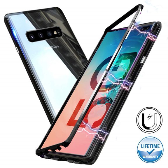 Magnetic Samsung Galaxy Note 10 Plus (Black) Double Sided Tempered Glass Screen Protector Shockproof and Scratch Resistant Protection