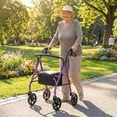 thumbnail image 6 of Hendoct 2-in-1 Rollator Walker with Seat (Purple), 8-Inch Large Wheels & Versatile Braking System, Adjustable Height, 6 of 10