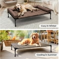 thumbnail image 5 of Cooling Elevated Dog Bed + Waterproof Removable Pillow-Top Mat, Bolster Dog Cot Bed, Raised Dog Bed with Breathable Mesh, No-Slip Feet, Dog Sofa Bed for Indoor Outdoor, Medium, Brown, 5 of 14