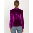 thumbnail image 4 of DARING DIVA Women's Velvet Office Coat Solid Shawl Collar Blazer XL Violet Purple, 4 of 6