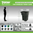 thumbnail image 4 of Toter 96 Gal. Trash Can Greenstone with Wheels and Lid, 4 of 7