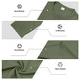 thumbnail image 5 of SYMOID Big & Tall Men's Green Henley Shirt - Size 3XL, Long Sleeve with Button Placket, 95% Polyester 5% Spandex, Stretch Comfortable Casual Top for Daily/Work Wear, 5 of 9