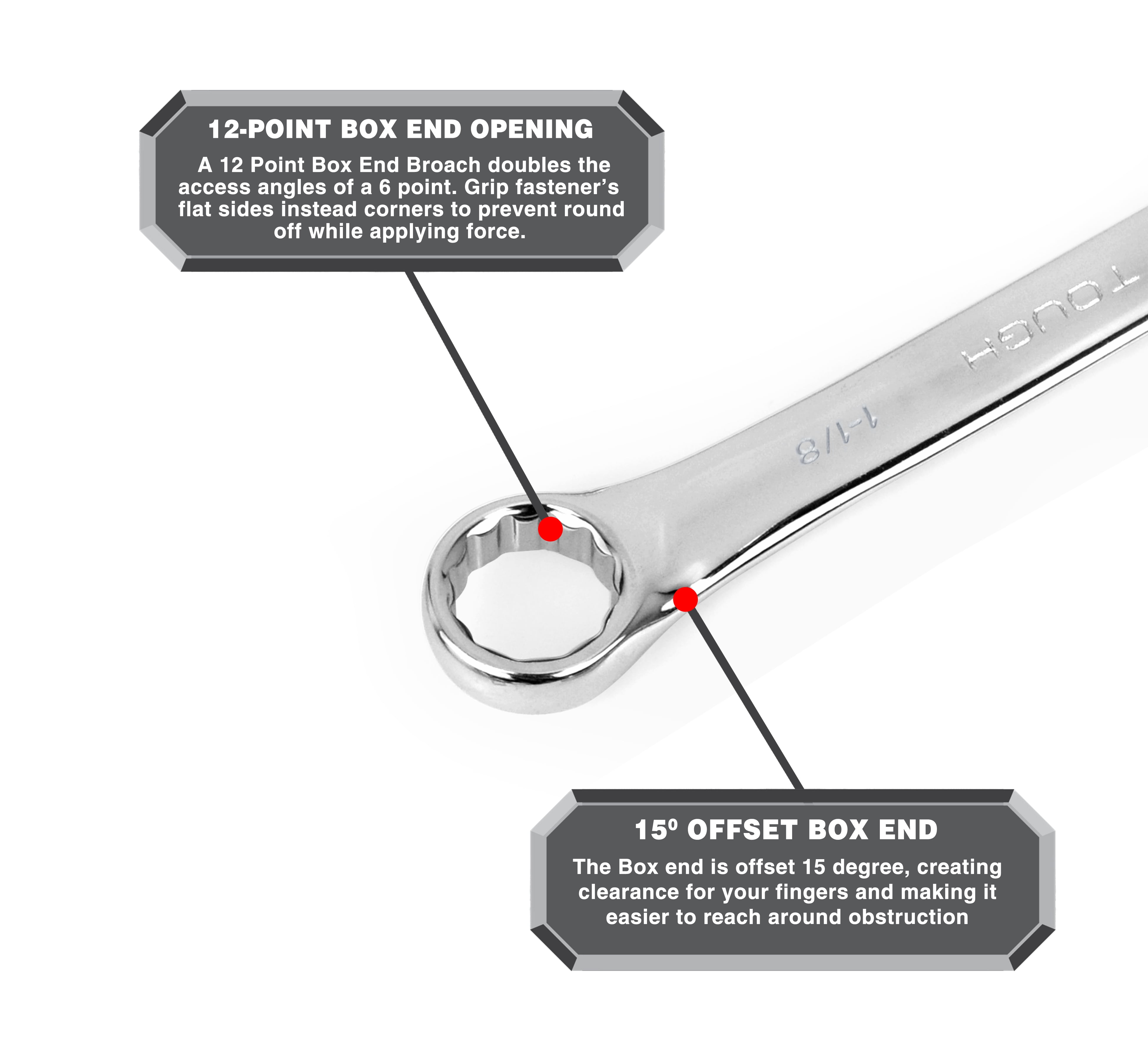 Hyper Tough 5-Piece SAE Jumbo Combination Wrench Set