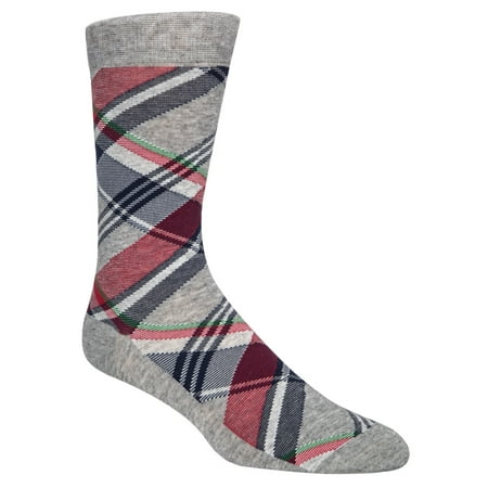 

Cole Haan Men s Diagonal Plaid Crew Socks Gray Size 7-12