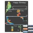 thumbnail image 1 of Cohas Tropical Bird Theme Birthday Milestone Chalkboard, 9 by 12 inches, 3 Pastel Markers, 1 of 6