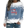 thumbnail image 1 of Chandails en Molleton T-shirt Imprimé d'Hiver pour Femmes Manches Longues Blouse Col Rond Hauts Décontractés Chandails en Molleton pour Adolescentes en Liquidation, 1 of 3